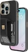 Levelo Morphix Gripstand Case For iPhone 15 Pro: Multi-Positioning, Cardholder, Shock-Proof Edges, PU Finish, Built-in Grip (Black)