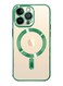 MagSafe Case Magnetic Clear Soft TPU Plating Case Wireless Charging Compatible Shockproof Camera Lens Protection For Apple iPhone 14 Pro Max Green
