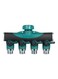 Generic 4 Way Hose Splitter Tube Connector Black/Blue/Silver 20.5x12.3centimeter