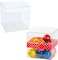 Markq Clear Favor Boxes 10x10x10 cm, 12 pcs PVC Transparent Box for Gifts Macaron Cupcake Candy Cookies Ornament Gifts Wedding Party Baby Shower (Silver Base)