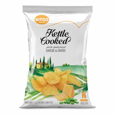 Kitco Kettle Cooked Cheese and Chives Potato Chips, 150g