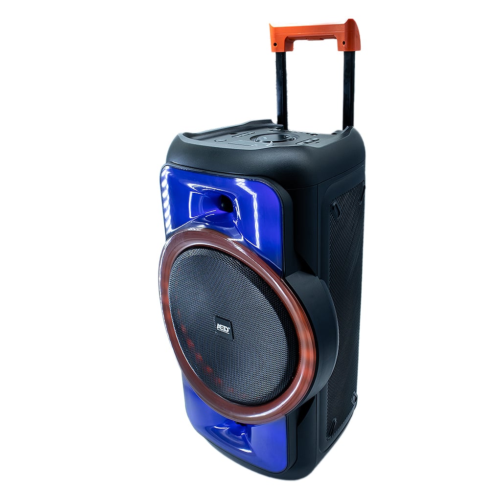 ASD-2493 ROCK 2000 Watts 12&quot; Trolley Speaker with Wireless Microphone, Disco Light &amp; Remote