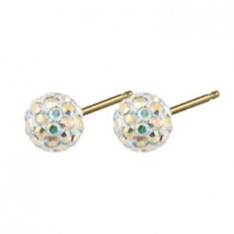 Gp Glitterball Rock Crystal 6Mm Earring