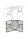 Portable Folding Table White 74x74x183cm