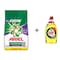 Ariel Powder Detergent - Lavender Scent - Low Suds - 4.5 Kg with Fairy Liquid Dishwashing - Lemon Scent - 420ml