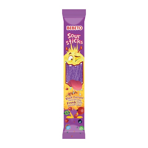 Bebeto Sour Sticks Black Currant Flavoured Soft Candy - 35 gram