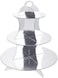 3 Tier Paper Cupcake Stand Dessert Cardboard Stand Wedding Birthday Baby Shower Party Decoration Candy Buffet Serve Supplies 30&times;35cm Silver Color