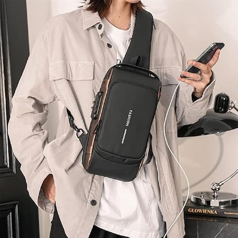 Shoulder Bag USB Charging Sport Anti-theft Backpack Travel Waterproof Bag