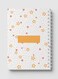 Lowha Spiral Notebook With 60 Sheets And Hard Paper Covers With Dots &amp; Stars Design, For Jotting Notes And Reminders, For Work, University, School