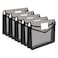 Essen Plastic File Folder Clear Transparent Bag Expandable File Organizer Document Holder - Set of 5 black
