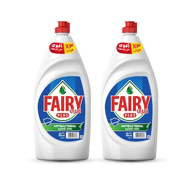 Fairy Plus Antibacterial Dishwashing Liquid Soap With Alternative Power To Bleach 2x800ml