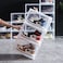 1CHASE&reg; Shoe Storage Box, Transparent, Side Open High Quality storage Organizer Boxes - Stores Shoes Size up to UK 46 (Big Size), 3 Box Set