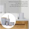 Bathroom Accessories Set, Bamboo, 6 pcs Gift Set Toilet Brush, Soap Dispenser, Waste Bin, Toothbrush Holder, Soap Dish Cup Set, Grey
