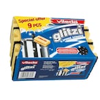 Buy Vileda glitzi sponge scourer dish washing high foam 9 pieces in Saudi Arabia