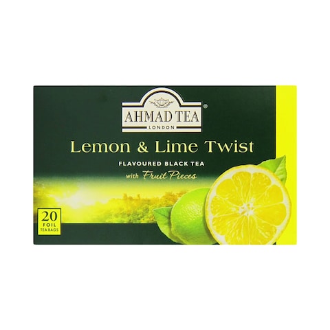 Ahmad Tea Lemon And Lime Twist Flavoured Black Tea Bags - 20 Sachets