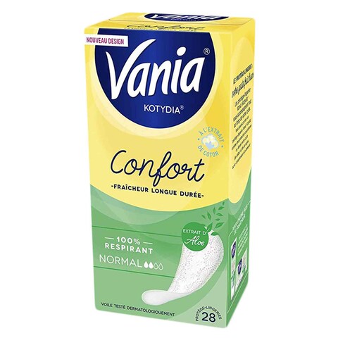 Vania Kotydia Confort Aloe Vera Panty Liners Normal 28 Count