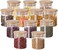 Mypnb Jar 150ml Glass Jars With Bamboo Lids Silicon Ring Set Of 12, Air Tight Kitchen Food Cereal Containers For Storage, Canister Jam Pasta Spaghetti Tea Coffee Beans Cookie Snack Flour