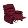 In House Velvet Rocking Recliner Chair - Burgundy - NZ60