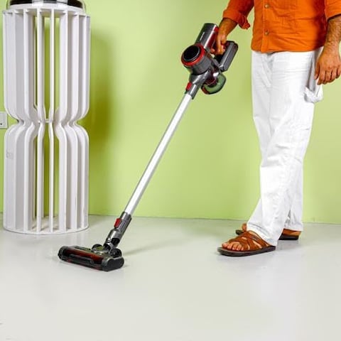 Geepas Rechargeable Cordless Vacuum Cleaner, GVC19038, 0.6 L Capacity, 3 Speed And LED Touch Panel Control, Perfect For Home, Office, Apartments, Metallic Grey - 2 Year Warranty