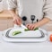 McMola 4 in 1 Chopping Board, Collapsible Washing up Bowl, Plastic Chopping Board and Foldable Camping Sink with Drain Plug, White/Grey