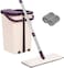 Generic In-House In House Microfiber Flat Mop With Bucket, Cleaning Squeeze Hand Free Floor Mop, 2 Washable &amp; Reusable Microfiber Pads, Stainless Steel Handle, Brown, Na37664-1
