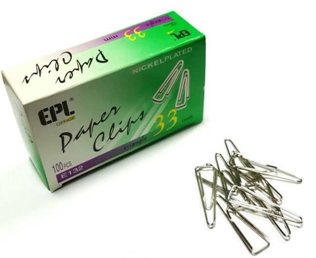 Buy EPL E132 Triangle Paper Clips 33MM PK/100 Online | Carrefour UAE