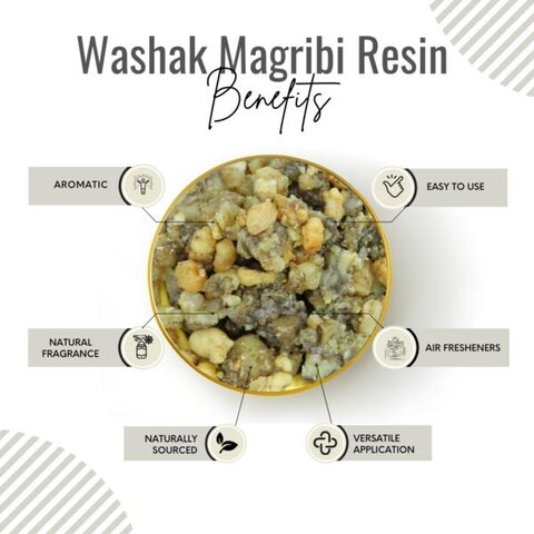 Awafi Mill Washak Magribi Frankincense Resin - Premium Quality Resin   High Grade Incense (Bottle of 50 gram / 1.7 Oz)