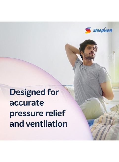 Sleepwell Ortho Pro Profiled Foam, 100 Night Trial, Impressions Memory Foam Mattress With Airvent Cool Gel Technology, Queen Bed Size (200L x 160W x 30H cm)