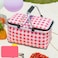Mei Homecenter Foldable Multifunction Picnic Storage Basket with Aluminium Handles for Shopping, Travel, Camping, Pink (47&times;27&times;22CM)