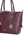 AMICA Colette Women's Tote Bag in High Quality Tote Bag with Gold Charm in Plum Red