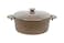 OMS - 34Cm Granite Casserole with tempered  Glass Lid -Brown Color - Made in Turkey