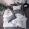 GOLDEN HOME  6-Piece King Size Duvet Cover Set, 1 Duvet Cover + 1 Fitted Sheet + 4 Pillow Cases, Microfibre, Muesli
