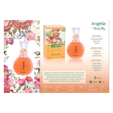 SHIRLEY MAY  ANGELIA   EAU DE TOILETTE NATURAL SPARY FOR WOMEN 100ML