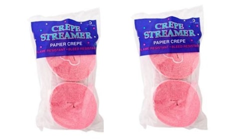 Dennecrepe Pink Crepe Paper Streamers 2 Rolls 45 Ft Total - Made In Usa