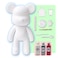 DIY CREATE YOUR OWN UNIQUE ACRYLIC FLUID POURING PAINT BEAR (9 inch - 23 cm) COMPLETE SET, colors: White, Silver, Rose-Red. Arts and Crafts, Customize Handmade Creative Birthday Gift