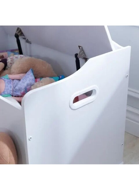 Homesmiths Toy Box - White Wooden Storage Bench with Lid for Kid &amp; Toddler Room - Playroom Organizer for Girls &amp; Boys L76.2cm x W45.72cm x H53.97cm