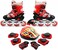 EASY FUTURE Inline Skates Adjustable Size Roller Skates with Flashing Wheels for Outdoor Indoor Children Skate Shoes Including Full Protective Gear Set Red Large (39-42)
