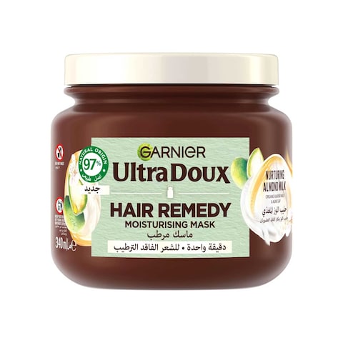 Garnier Hair Mask Ultra Doux Organic Almond Milk Hair Remedy Moisturising 340ml