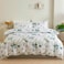 Luna Home King Size 6 Pieces, Green Leaves Design Bedding Set