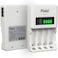 DMK Power TC-Q4 AAA AA Four Slot Independent Intelligent Quick LCD Charger for Ni-MH/Ni-CD Rechargeable Batteries with 3pin UK Plug Cable