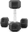 Sky Land HEX Dumbbell Rubber Coated Cast Iron Hexagonal Dumbbells 27.5 kg*2 for Professional Exercise, Premium Hand Weight Dumbbell, Strength Training Equipment, Full Body Workout, EM-9260-27.5