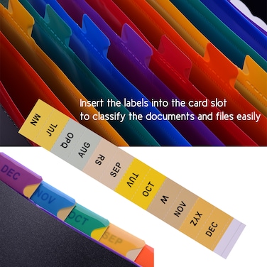 عام-12 جيوب الملف المنظم مجلد التوسع في ملف مجلد لون قوس قزح الأكورديون A4 الحجم مع دليل الملفات ورقة الكلمات لرجال الأعمال / دراسة / الرئيسية