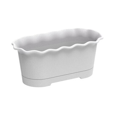 Cosmoplast Oval Planter With Tray White 15L