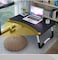 Doreen laptop deskFolding Bed Table Laptop Desk with iPad and Cup Holder Adjustable Lap Tray Notebook Stand foldable watch moveiies -Black