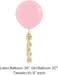 Creative Converting Baby Shower Decor Girl Latex Balloon with Tassel- 36-Inch Size- Pink