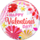 Valentine&rsquo;s Day Paper Fans Bubble Balloon 22in