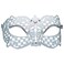 White Metal Eye Mask with Diamonds &amp; Ribbon