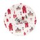 Fun Christmas Themed Printed Paper Plate White 23cm 8 PCS