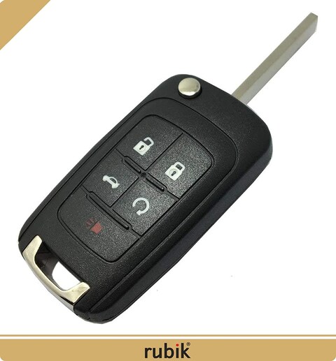 Rubik 5 Buttons Replacement Entry Keyless Remote Control Key Fob Shell Case Fit For GMC Chevrolet Camaro Cruze Equinox Malibu Flip Replacement Key Fob Cover