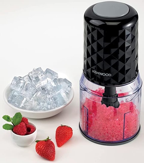 KENWOOD Chopper 400W Electric Food Chopper with 500ml Bowl, Dual Speed, Stainless Steel Quad Blade, Rubber Lid, Ice Crush Function CHP40.000BK Black